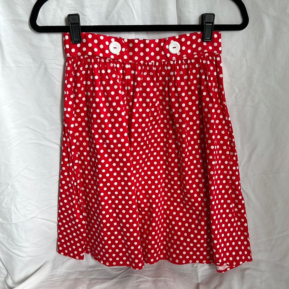 Red polka dot skirt